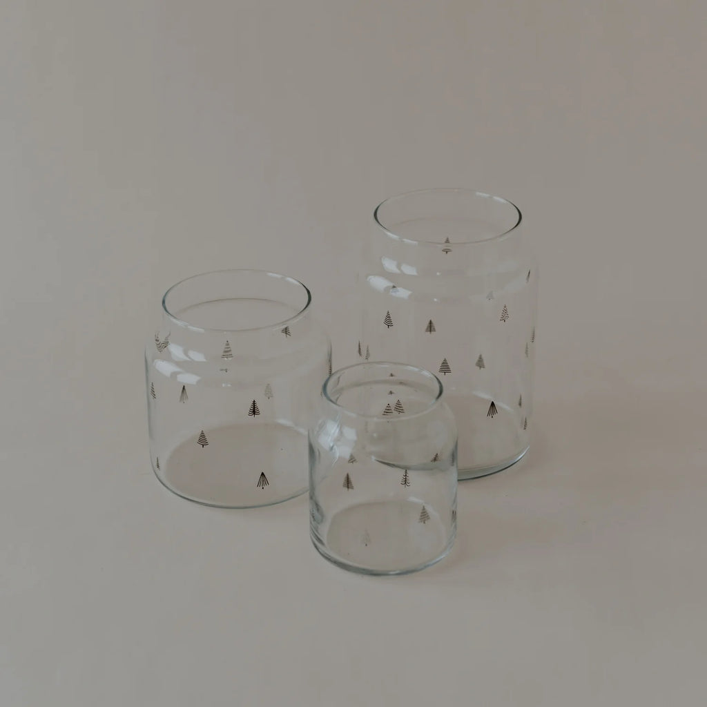 Vase en verre motif Sapin