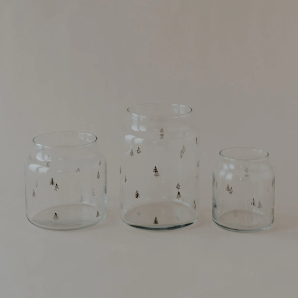 Vase en verre motif Sapin