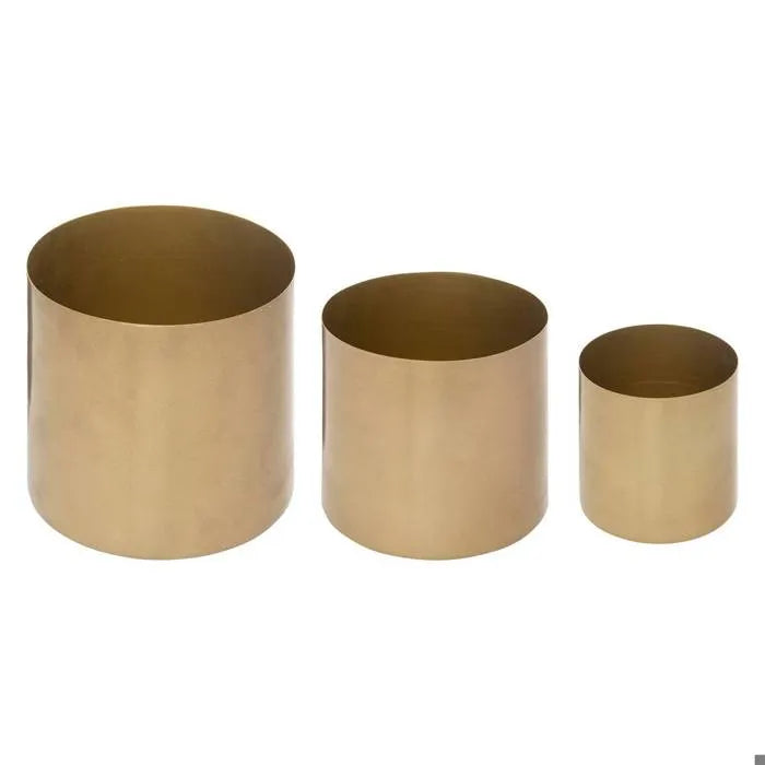 Set de 3 pots "Le collectionneur" en métal D10/12/14cm doré